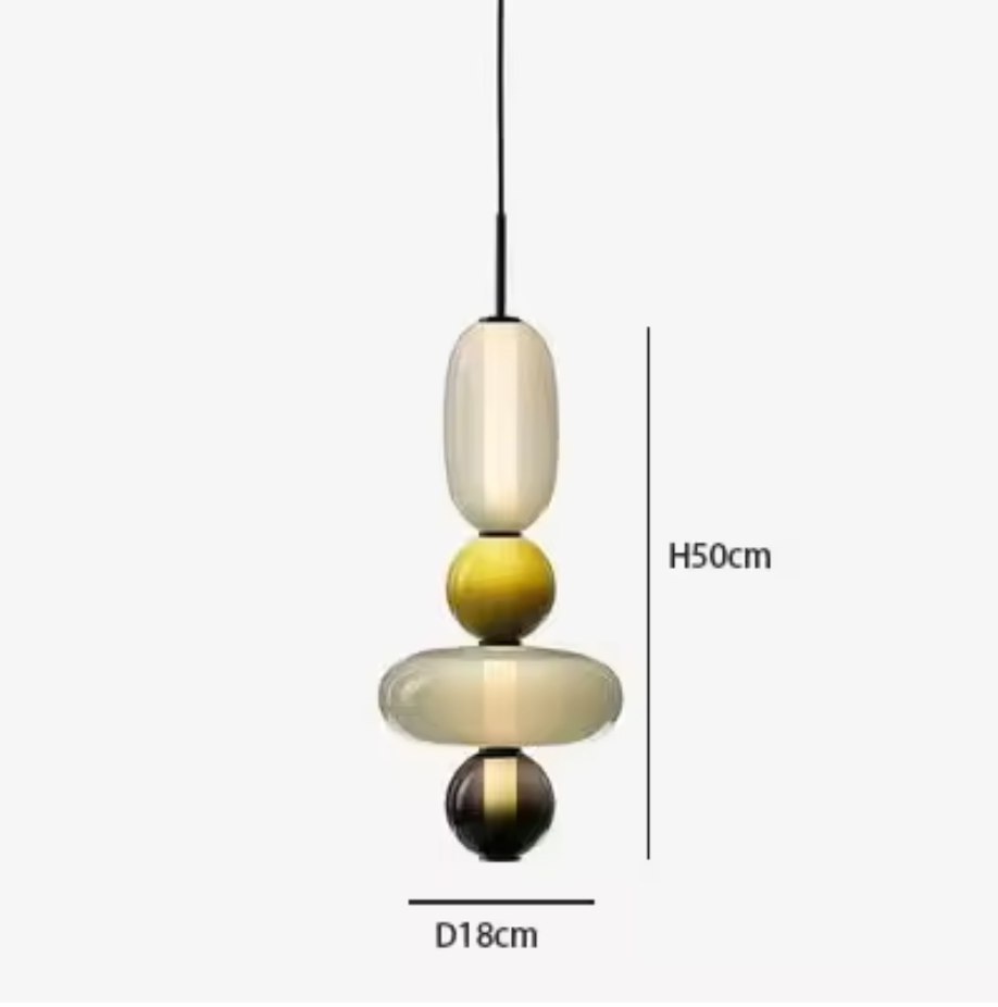 Candied Glass Pendant Light – Colourful Modern Hanging Lamp | Artistic Contemporary Ceiling Lighting