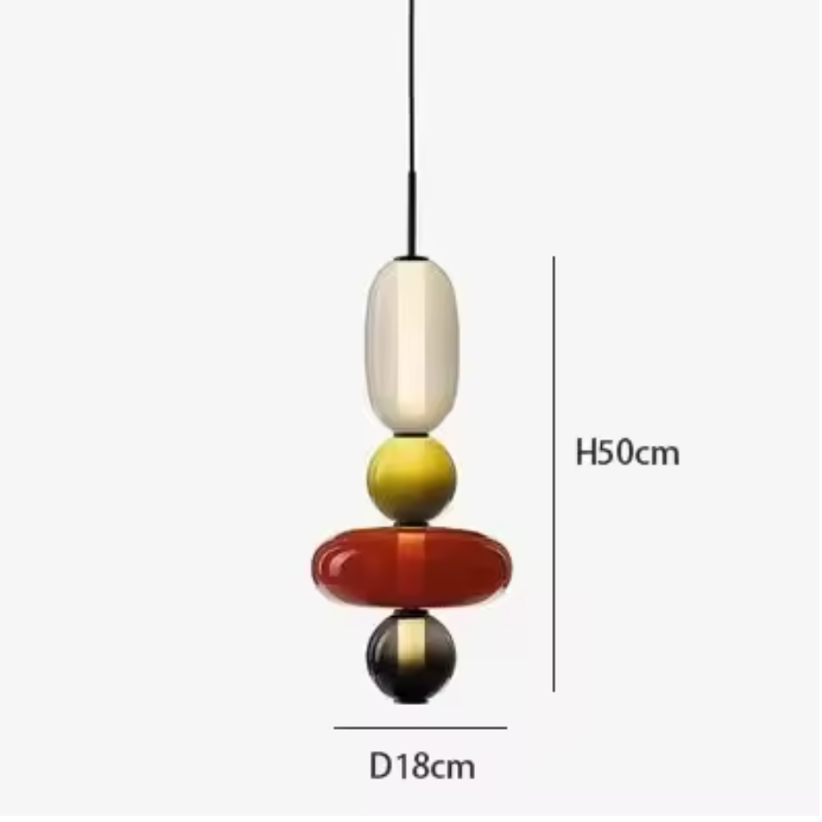 Candied Glass Pendant Light – Colourful Modern Hanging Lamp | Artistic Contemporary Ceiling Lighting