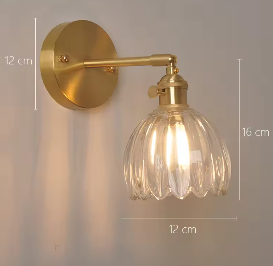 Florabelle Glass Wall Light – Vintage Tulip Sconce | Elegant Floral Accent Lighting
