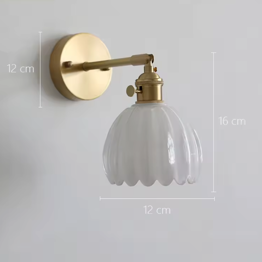 Florabelle Glass Wall Light – Vintage Tulip Sconce | Elegant Floral Accent Lighting