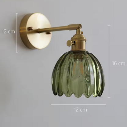Florabelle Glass Wall Light – Vintage Tulip Sconce | Elegant Floral Accent Lighting