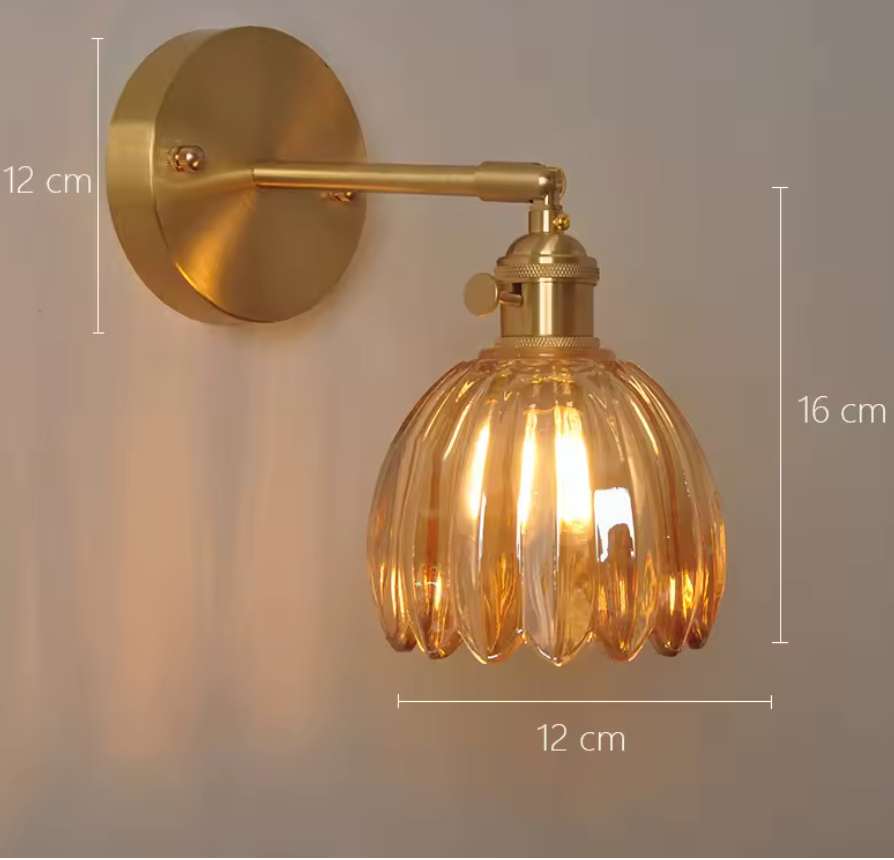 Florabelle Glass Wall Light – Vintage Tulip Sconce | Elegant Floral Accent Lighting