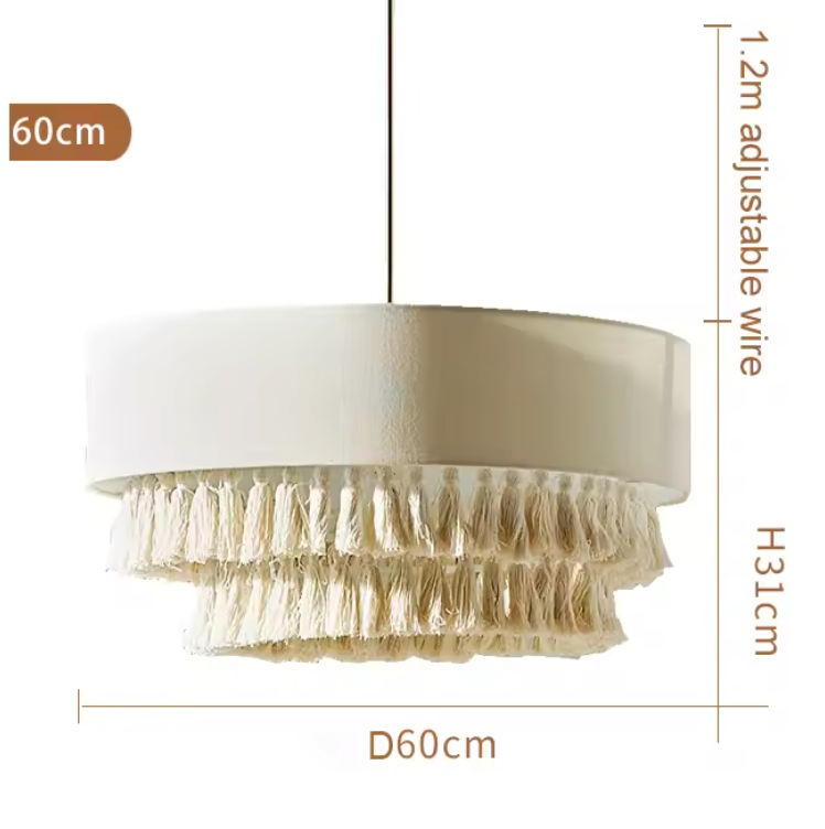 Nomad Linen Pendant Light – Wabi-Sabi Fabric Ceiling Lamp | Boho Japandi Ambient Lighting