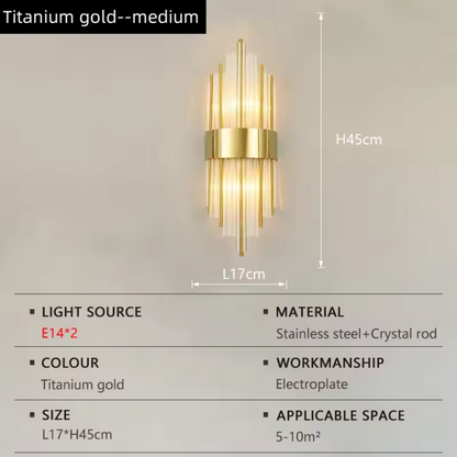 NoirÉclat Crystal Wall Light – Luxury Gold & Black LED Wall Lamp | Modern Nordic Accent Lighting