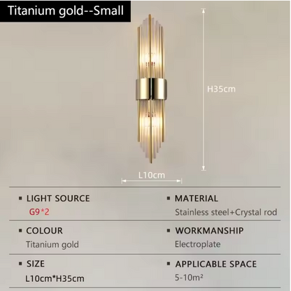 NoirÉclat Crystal Wall Light – Luxury Gold & Black LED Wall Lamp | Modern Nordic Accent Lighting