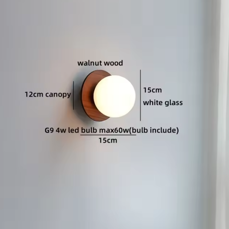 Satori Globe Wall Light – Japanese-Inspired Glass Wall Lamp | Luxury Copper Accent Lighting
