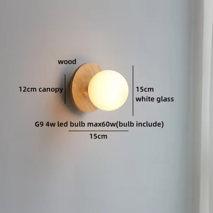Satori Globe Wall Light – Japanese-Inspired Glass Wall Lamp | Luxury Copper Accent Lighting