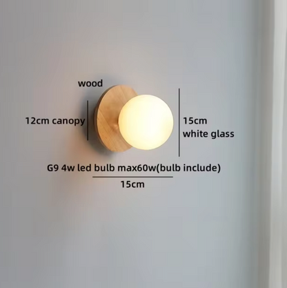 Satori Globe Wall Light – Japanese-Inspired Glass Wall Lamp | Luxury Copper Accent Lighting