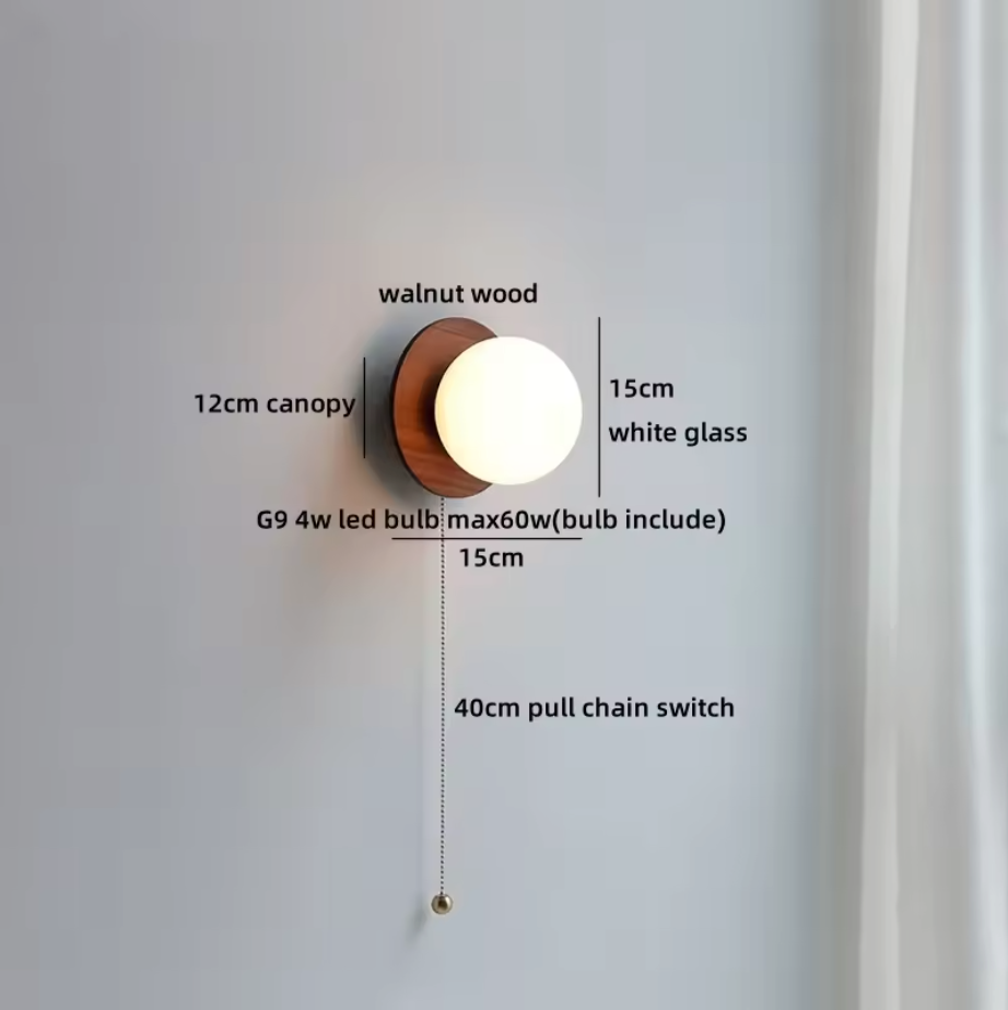 Satori Globe Wall Light – Japanese-Inspired Glass Wall Lamp | Luxury Copper Accent Lighting