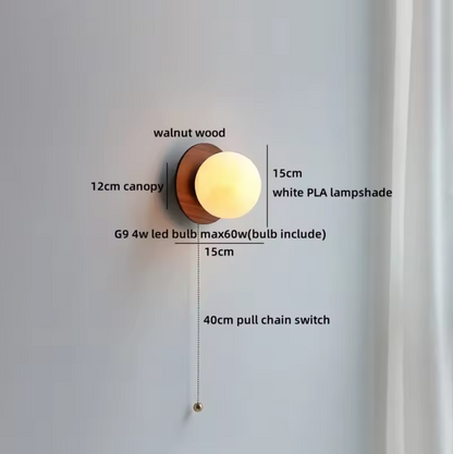 Satori Globe Wall Light – Japanese-Inspired Glass Wall Lamp | Luxury Copper Accent Lighting