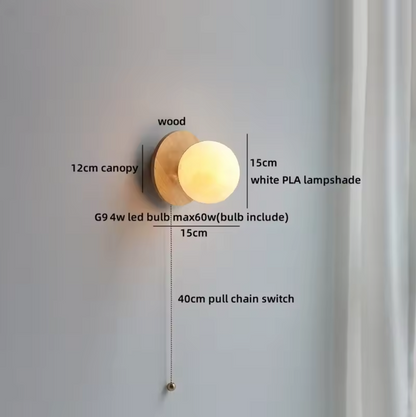 Satori Globe Wall Light – Japanese-Inspired Glass Wall Lamp | Luxury Copper Accent Lighting