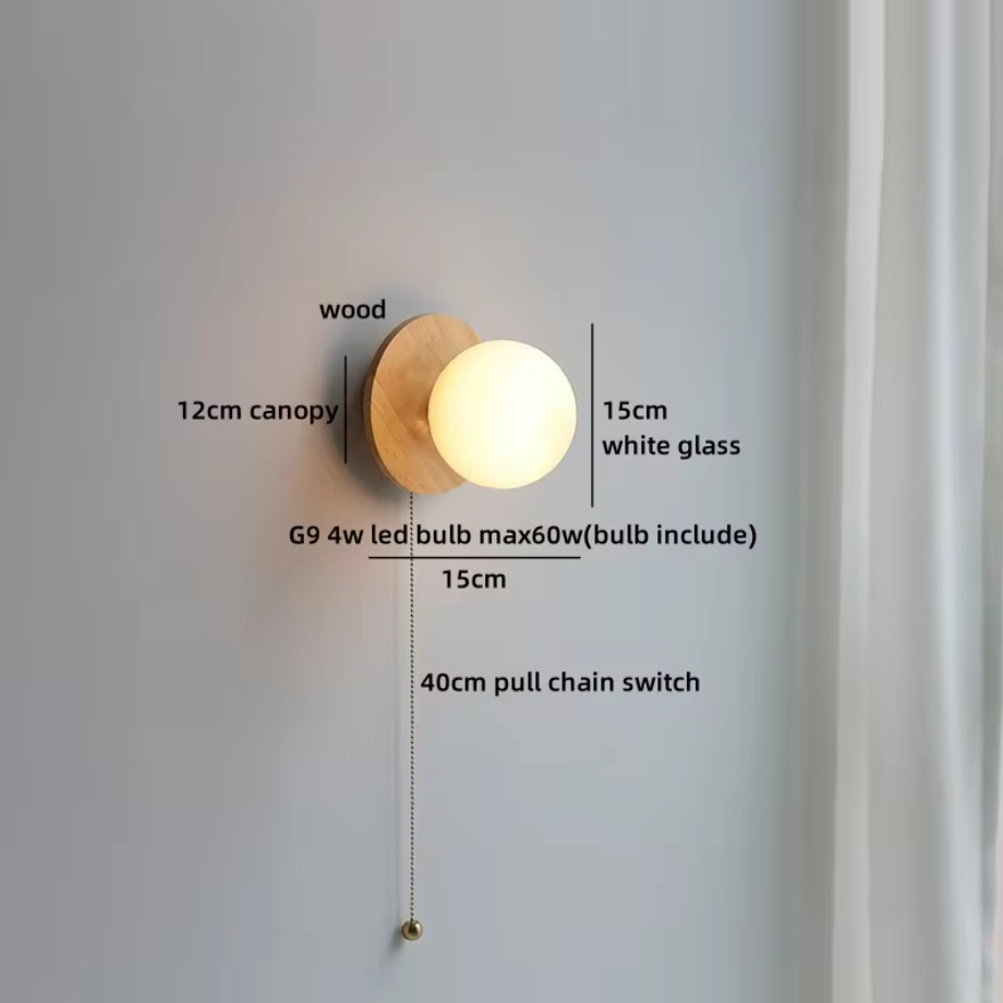 Satori Globe Wall Light – Japanese-Inspired Glass Wall Lamp | Luxury Copper Accent Lighting