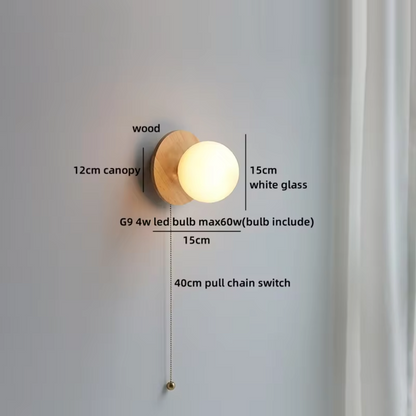 Satori Globe Wall Light – Japanese-Inspired Glass Wall Lamp | Luxury Copper Accent Lighting