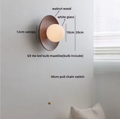 Satori Globe Wall Light – Japanese-Inspired Glass Wall Lamp | Luxury Copper Accent Lighting