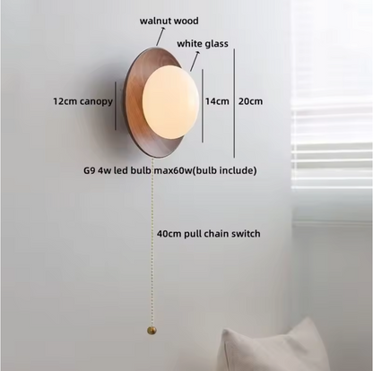 Satori Globe Wall Light – Japanese-Inspired Glass Wall Lamp | Luxury Copper Accent Lighting
