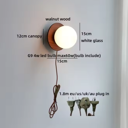 Satori Globe Wall Light – Japanese-Inspired Glass Wall Lamp | Luxury Copper Accent Lighting