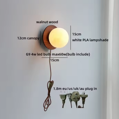 Satori Globe Wall Light – Japanese-Inspired Glass Wall Lamp | Luxury Copper Accent Lighting