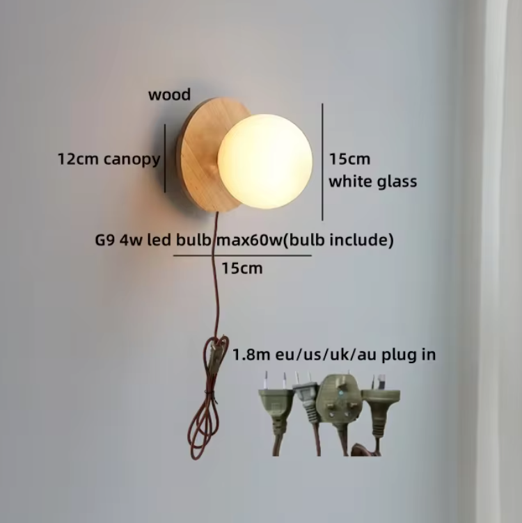 Satori Globe Wall Light – Japanese-Inspired Glass Wall Lamp | Luxury Copper Accent Lighting