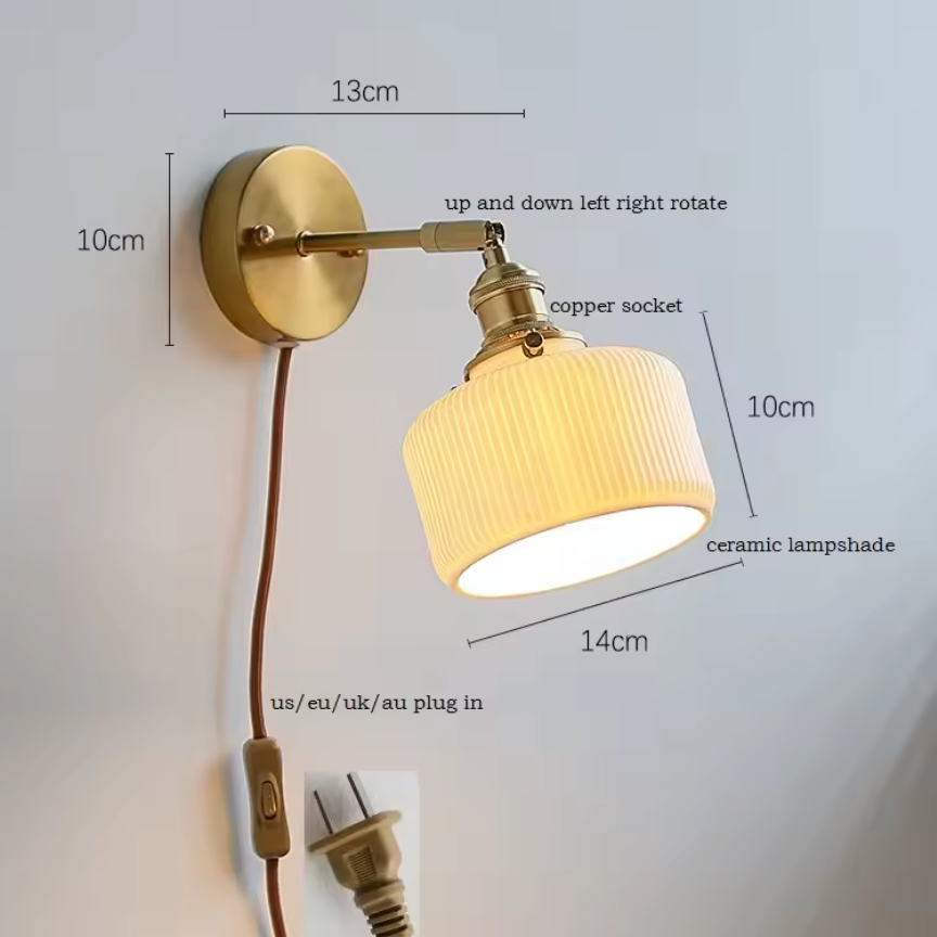 Takumi Glow Wall Light – Handcrafted Ceramic Wall Lamp | Japanese Minimalist Accent Lighting
