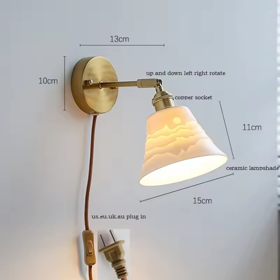 Takumi Glow Wall Light – Handcrafted Ceramic Wall Lamp | Japanese Minimalist Accent Lighting