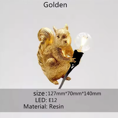 Nordic Squirrel Table Lamp – Decorative Animal Lighting | Scandinavian Kids’ Room Accent