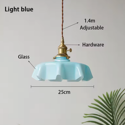 Cream Petal Glass Pendant Light – Scandinavian E27 Ceiling Lamp | Elegant Ambient Lighting | Contemporary Dining Room Feature