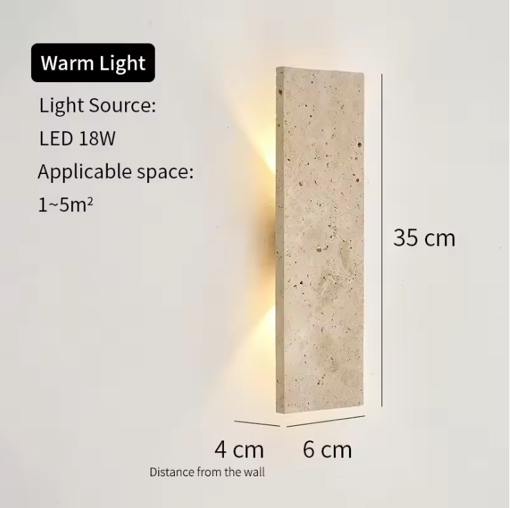StoneAura LED Wall Light – Waterproof Natural Stone Indoor & Outdoor Wall Lamp | Dimmable Architectural Lighting