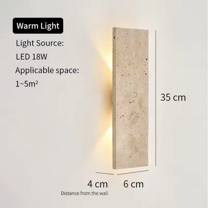 StoneAura LED Wall Light – Waterproof Natural Stone Indoor & Outdoor Wall Lamp | Dimmable Architectural Lighting