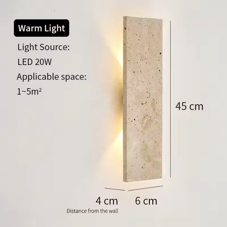 StoneAura LED Wall Light – Waterproof Natural Stone Indoor & Outdoor Wall Lamp | Dimmable Architectural Lighting
