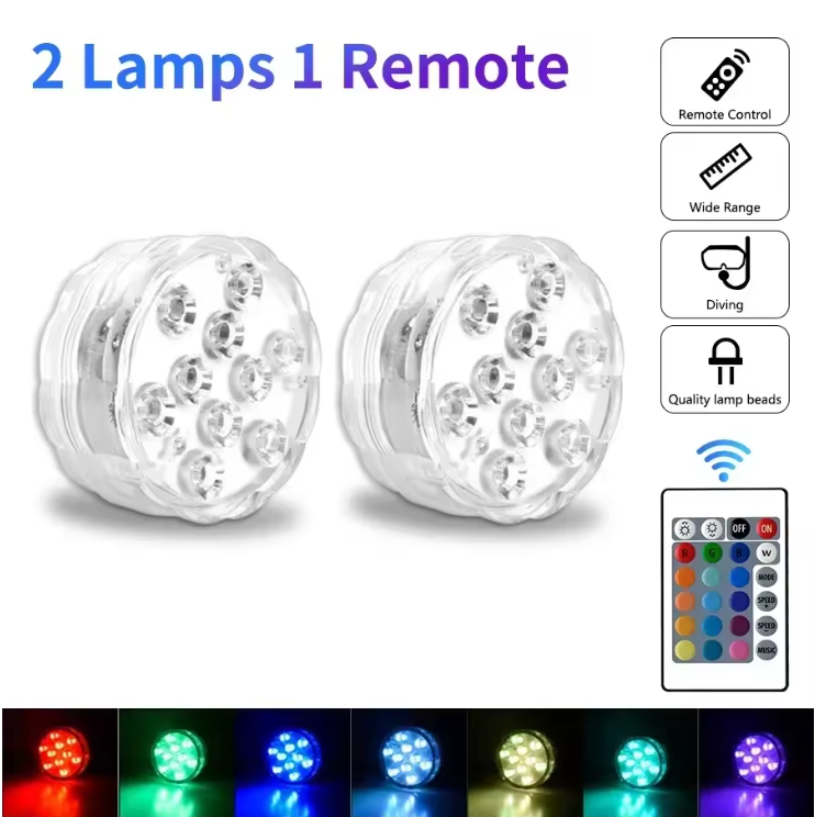 HydraGlow RGB Underwater Lights – Magnetic IP68 Pool & Aquarium LED Lights | Waterproof Colour-Changing Lighting