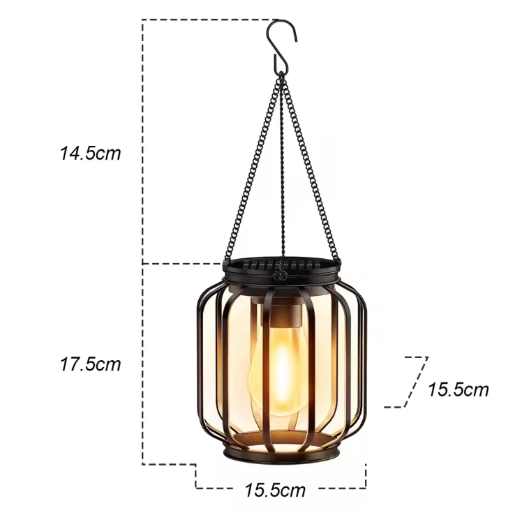 Solastra Lantern Light – Solar LED Garden Lantern | Decorative Outdoor Hanging Light with Warm Ambient Glow