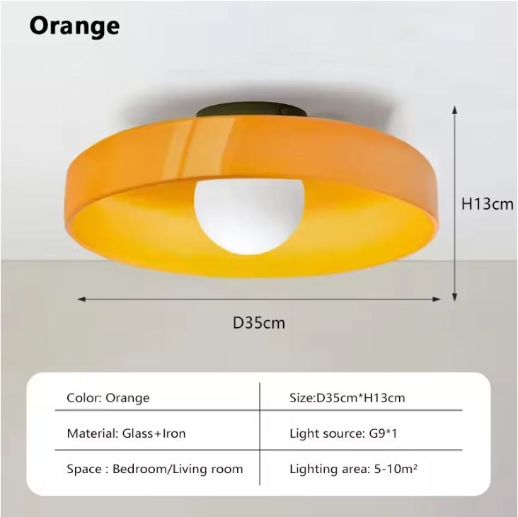 Orbessa Round Ceiling Light – Modern Glass Flush Mount Lamp | Minimalist Interior Lighting for Contemporary Spaces