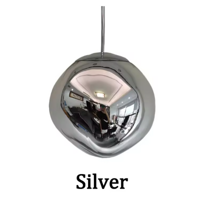 Dynamic Acrylic Pendant Light – Modern Metallic Hanging Lamp | Contemporary Statement Lighting for Dining Spaces