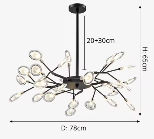 Twig Firefly Chandelier – Modern Sculptural Ceiling Light | Minimalist Ambient Statement Lighting