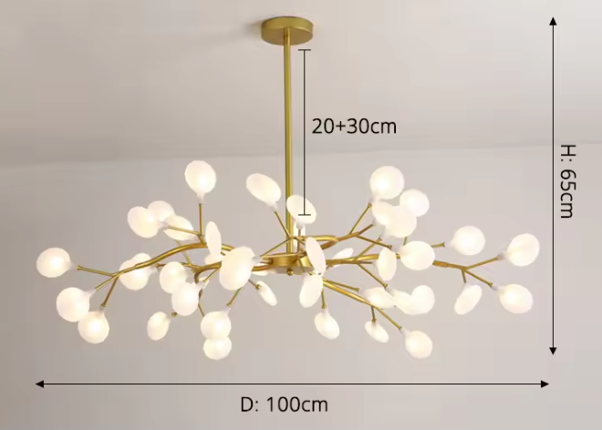 Twig Firefly Chandelier – Modern Sculptural Ceiling Light | Minimalist Ambient Statement Lighting