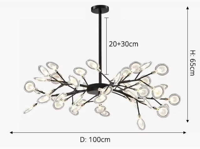 Twig Firefly Chandelier – Modern Sculptural Ceiling Light | Minimalist Ambient Statement Lighting