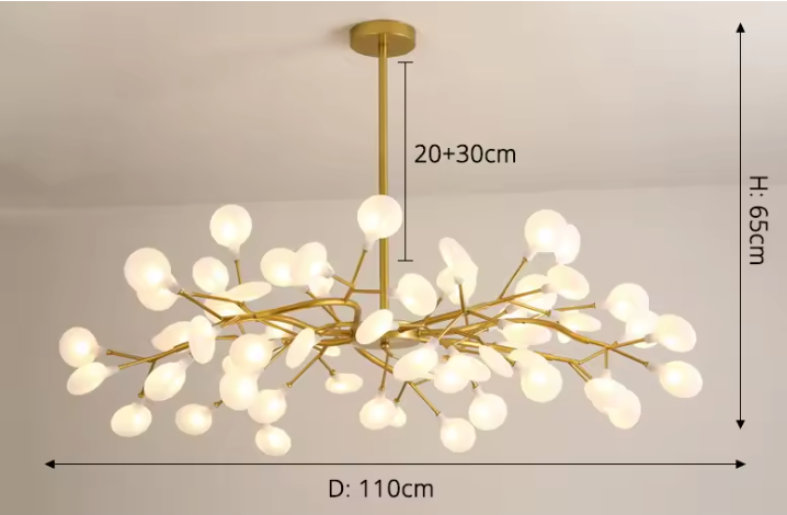 Twig Firefly Chandelier – Modern Sculptural Ceiling Light | Minimalist Ambient Statement Lighting