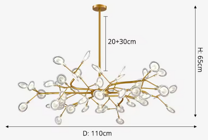 Twig Firefly Chandelier – Modern Sculptural Ceiling Light | Minimalist Ambient Statement Lighting