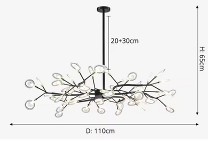 Twig Firefly Chandelier – Modern Sculptural Ceiling Light | Minimalist Ambient Statement Lighting