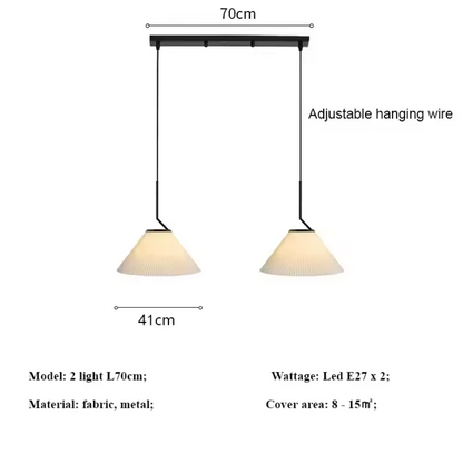 Nordic Plissé Cream Pendant Light – Scandinavian Pleated Hanging Lamp | Elegant Minimalist Ceiling Lighting