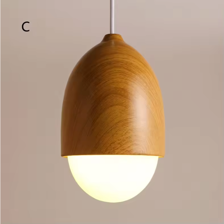 Castanea Pendant Light – Natural Wood-Inspired Hanging Lamp | Elegant Modern Interior Lighting