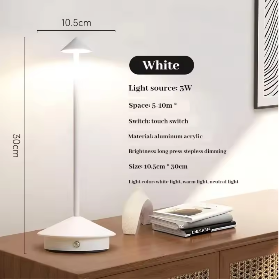 LumaTouch – Rechargeable LED Table Lamp with Stepless Dimming