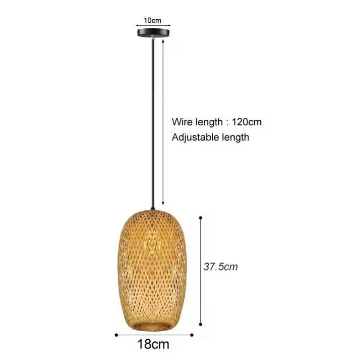 Kiyora Bamboo Pendant Light – Handwoven Asian Hanging Lamp | Natural Japandi Lighting for Calm Interiors