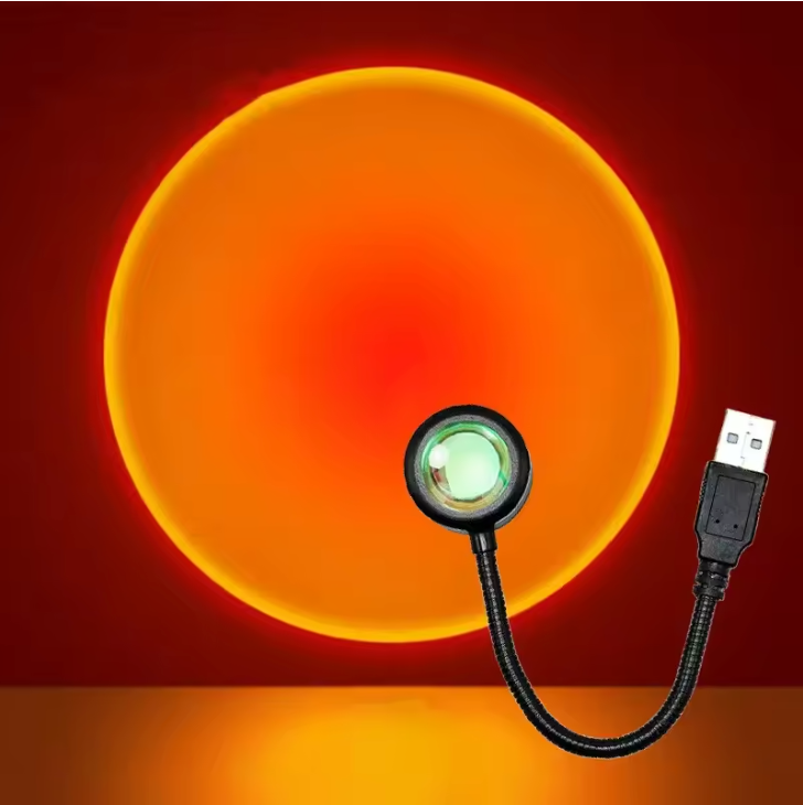 SunGlow USB Sunset LED Projector – Rainbow Night Light for Bedrooms & Ambient Lighting