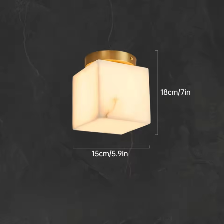 Moon Glow Alabaster Ceiling Light – Luxury Modern Flush Mount Lamp | Soft Ambient Interior Lighting