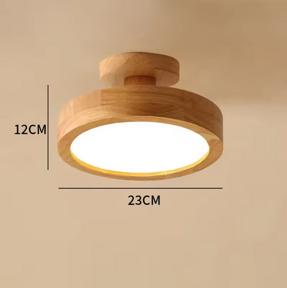 Nordelle Wood LED Ceiling Light – Modern Flush Mount Lamp | Scandinavian Natural Interior Lighting