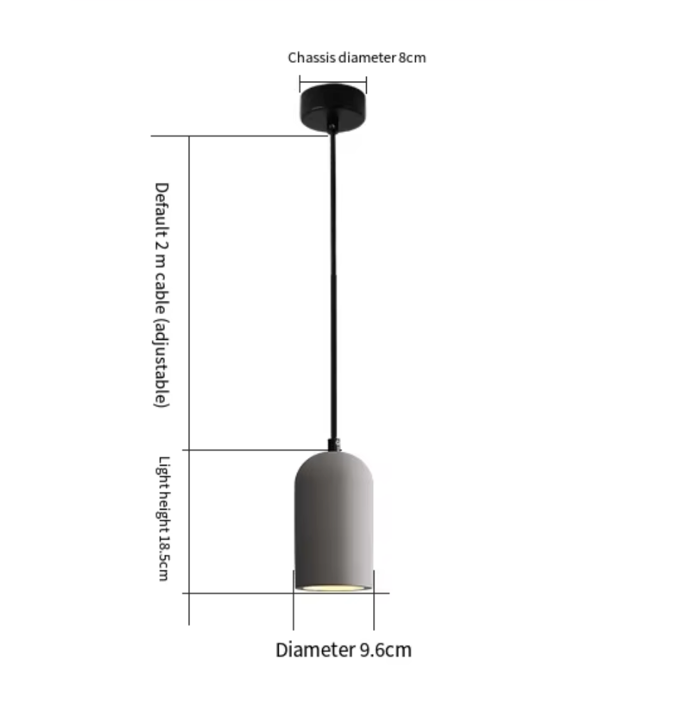 Suspension en béton FORGI – Lampe suspendue minimaliste industrielle | Éclairage de plafond urbain moderne