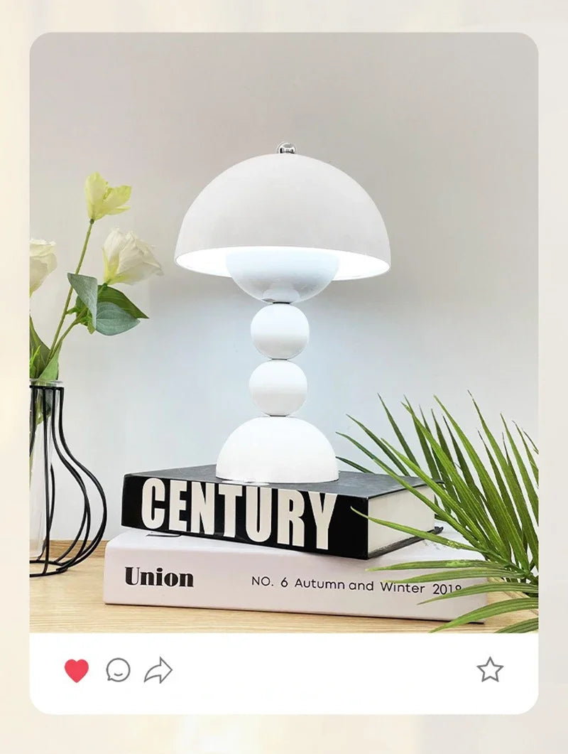 Nordic Floral LED Table Lamp – USB Dimmable Night Light | Decorative Bedside Lamp | Modern Home Accent Lighting
