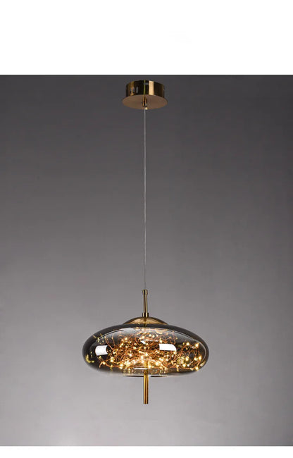 Modern Glass LED Pendant Light – Dimmable Hanging Ceiling Fixture | Luxury Designer Chandelier | Contemporary Home Lighting