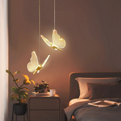 AuréaButterfly Modern LED Butterfly Pendant Lamp – Luxury Gold Ceiling Light for Elegant Interiors
